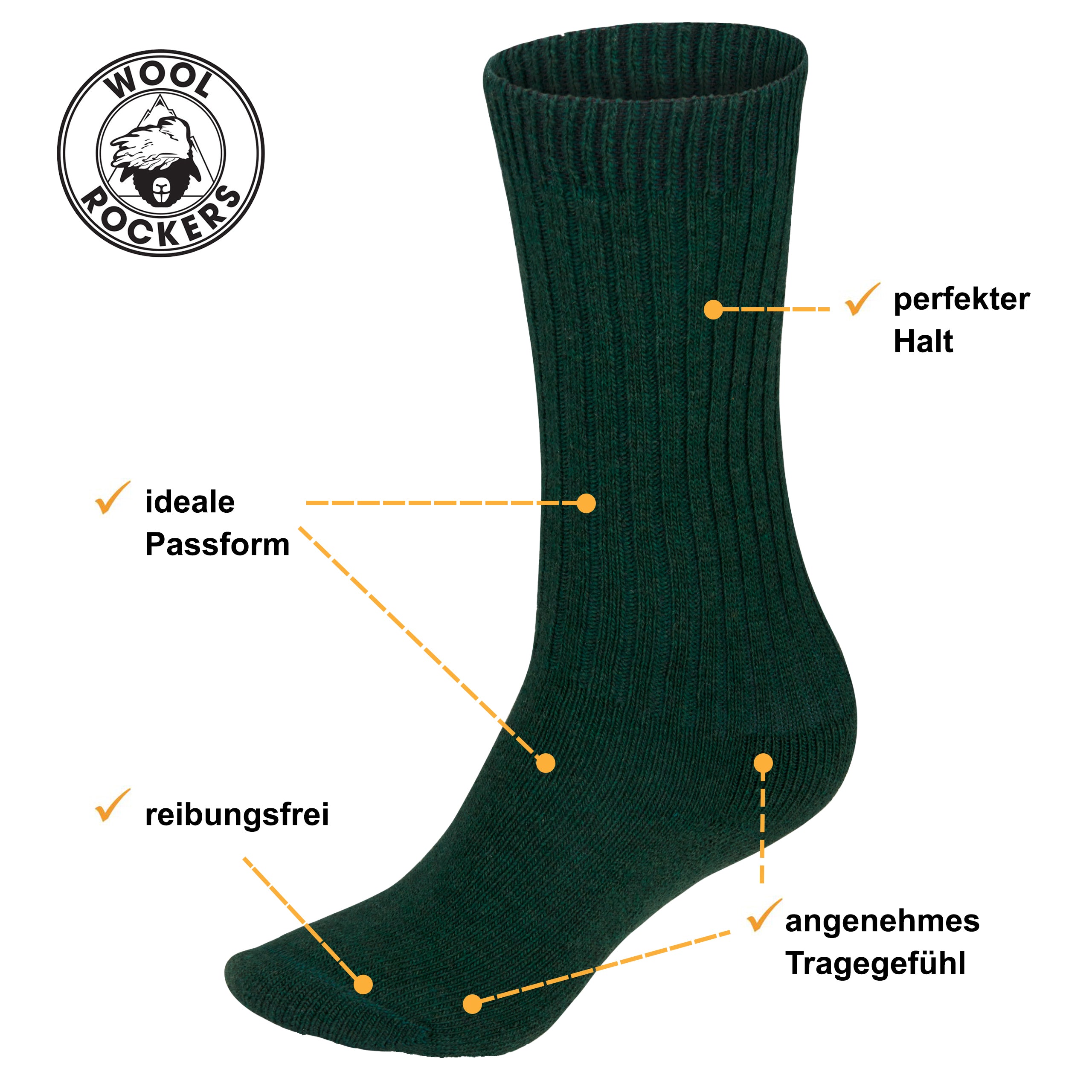 Merino Wintersocken Vorteile: warm, weich, temperaturregulierend und antibakteriell - WOOL ROCKERS