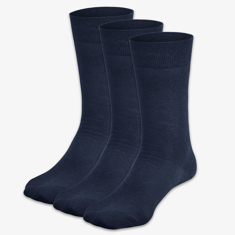 Merino Business Socken dunkelblau 3er Pack – 32% Merinowolle & ägyptische Baumwolle – WOOL ROCKERS
