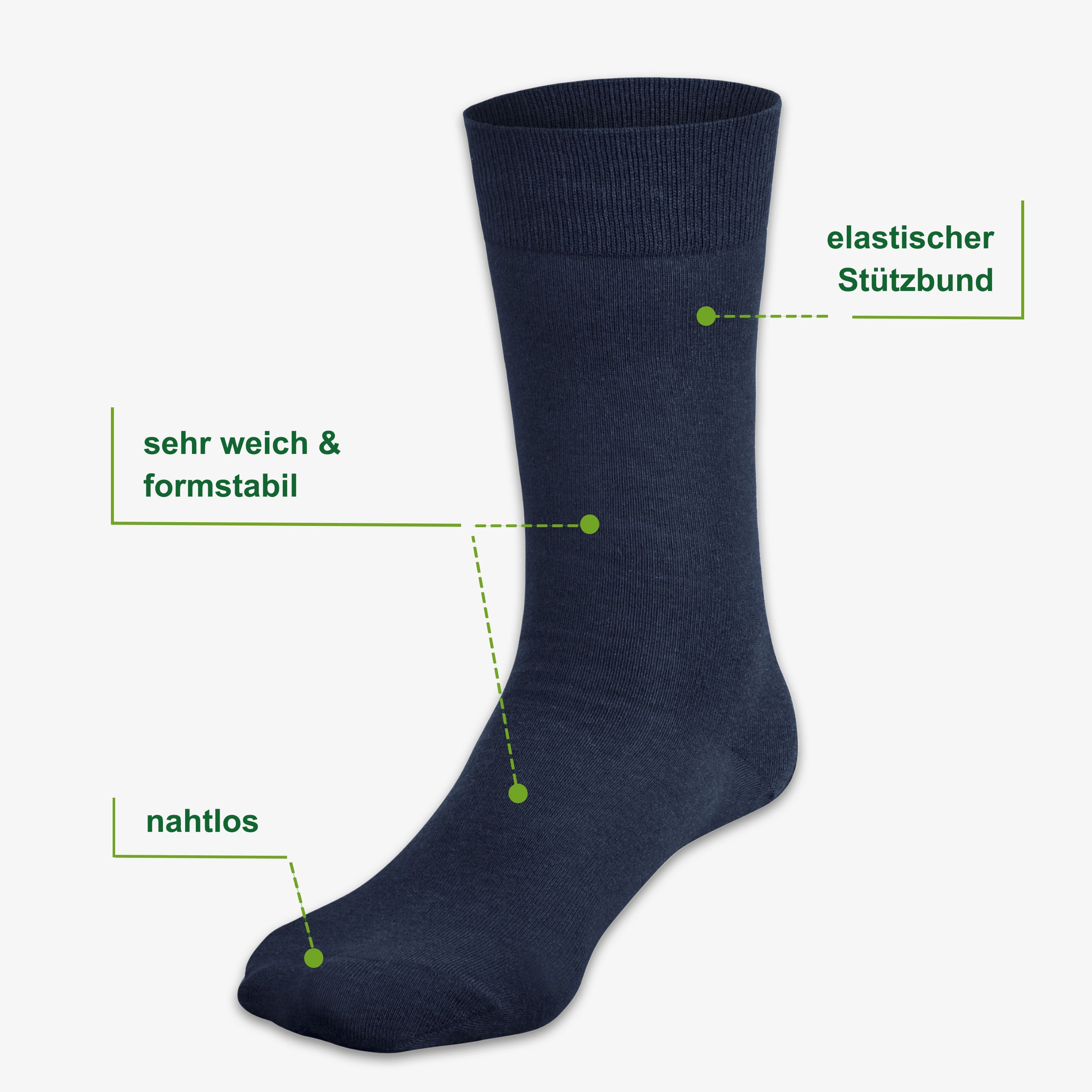 Merino Business Socken Eigenschaften: Merinowolle, ägyptische Baumwolle, elastischer Stützbund