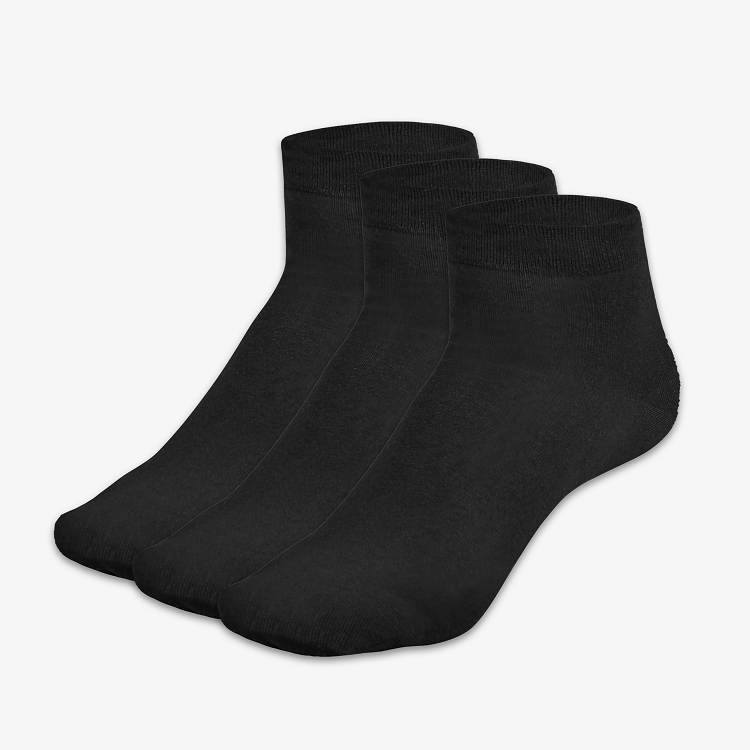 Merino Business Socken kurz schwarz 3er Pack – 32% Merinowolle & ägyptische Baumwolle – WOOL ROCKERS
