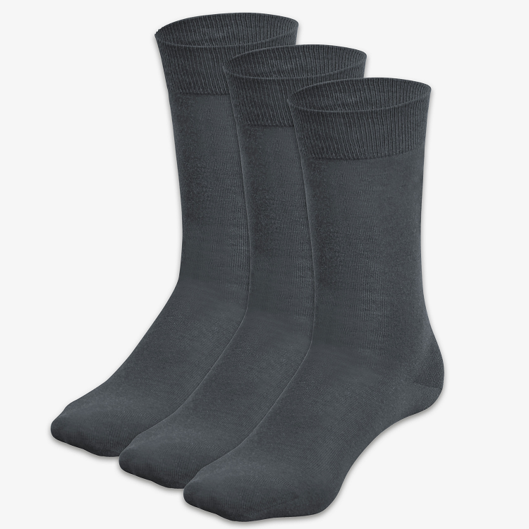 Merino Business Socken anthrazit 3er Pack – 32% Merinowolle & ägyptische Baumwolle – WOOL ROCKERS