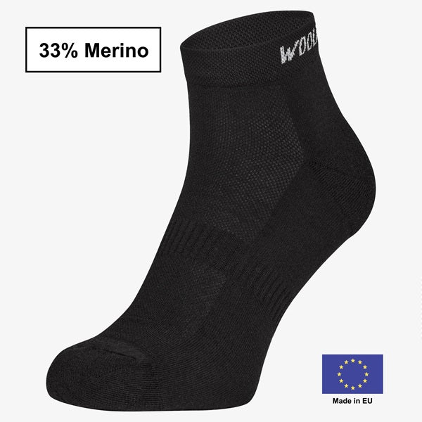 WOOL ROCKERS Merino Fahrradsocken schwarz – Qualitätsarbeit Made in EU, hergestellt in Portugal
