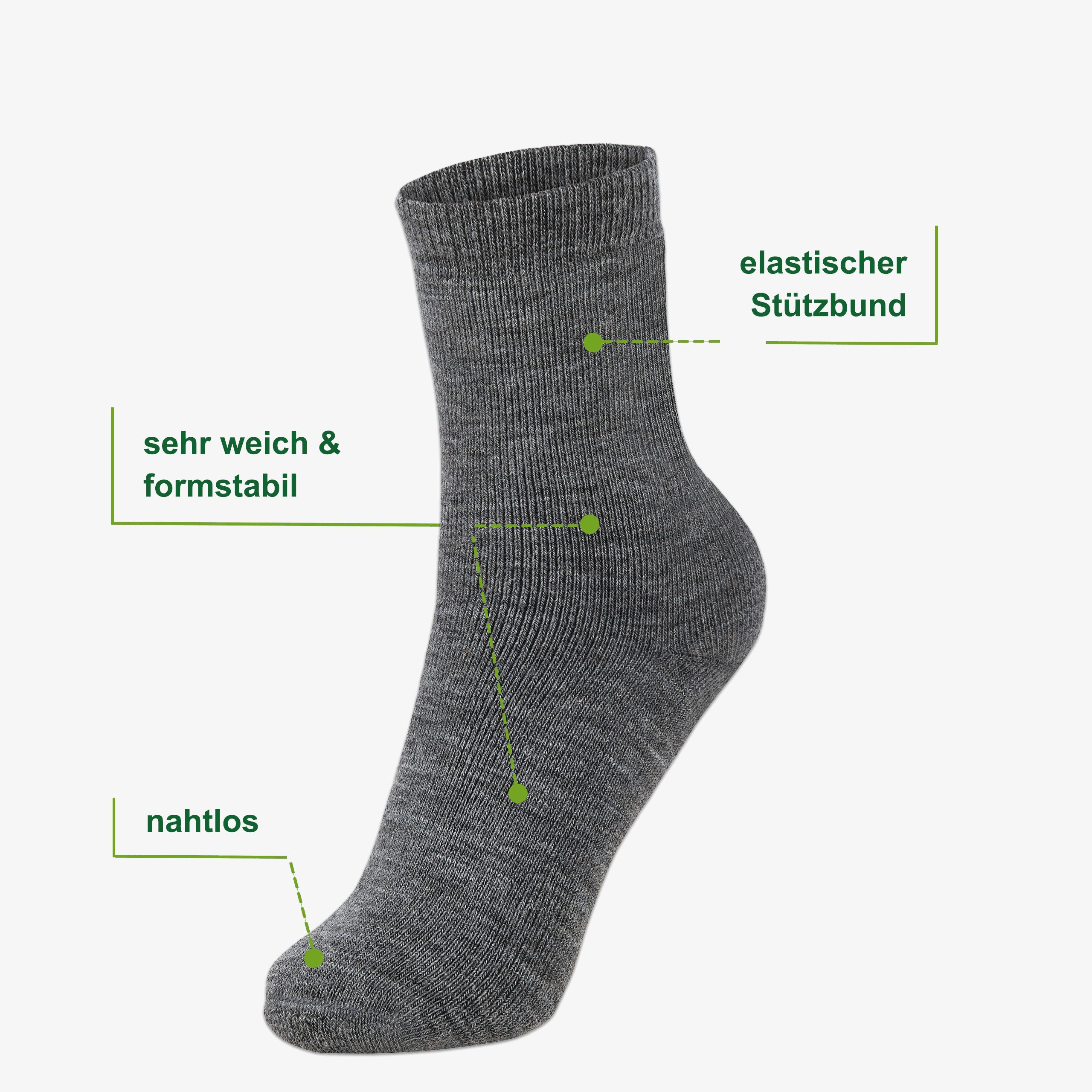 Merino Kinder Skisocken Eigenschaften: 70% Merinowolle, Innenfrottee, nahtlose Zehenverarbeitung