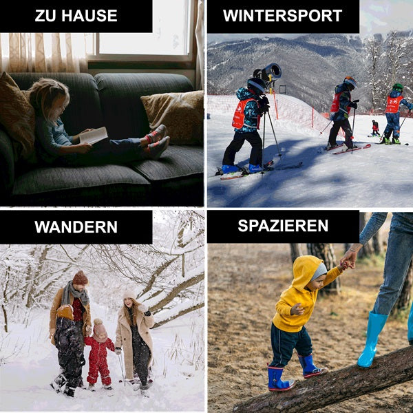 Merino Kindersocken grau für Skifahren, Schule und Alltag – warme Wintersocken Kinder WOOL ROCKERS