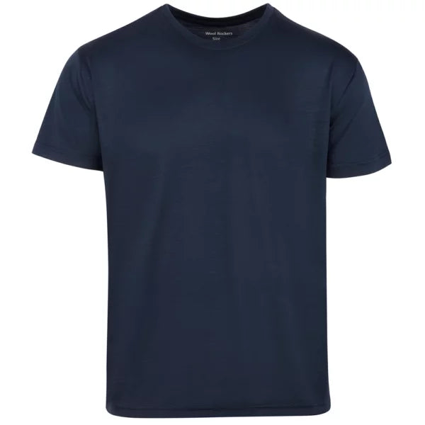 Merino T-Shirt Herren dunkelblau – 100% Merinowolle, leicht, atmungsaktiv – WOOL ROCKERS