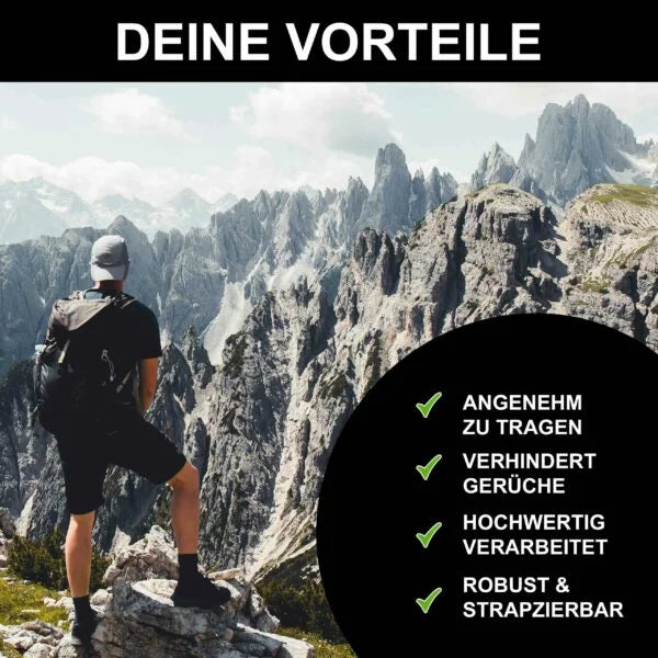 Merino T-Shirt Herren schwarz Vorteile: temperaturregulierend, antibakteriell, geruchsabweisend