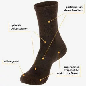 Merino Wandersocken Vorteile: blasenschützend, feuchtigkeitsregulierend, antibakteriell - WOOL ROCKERS