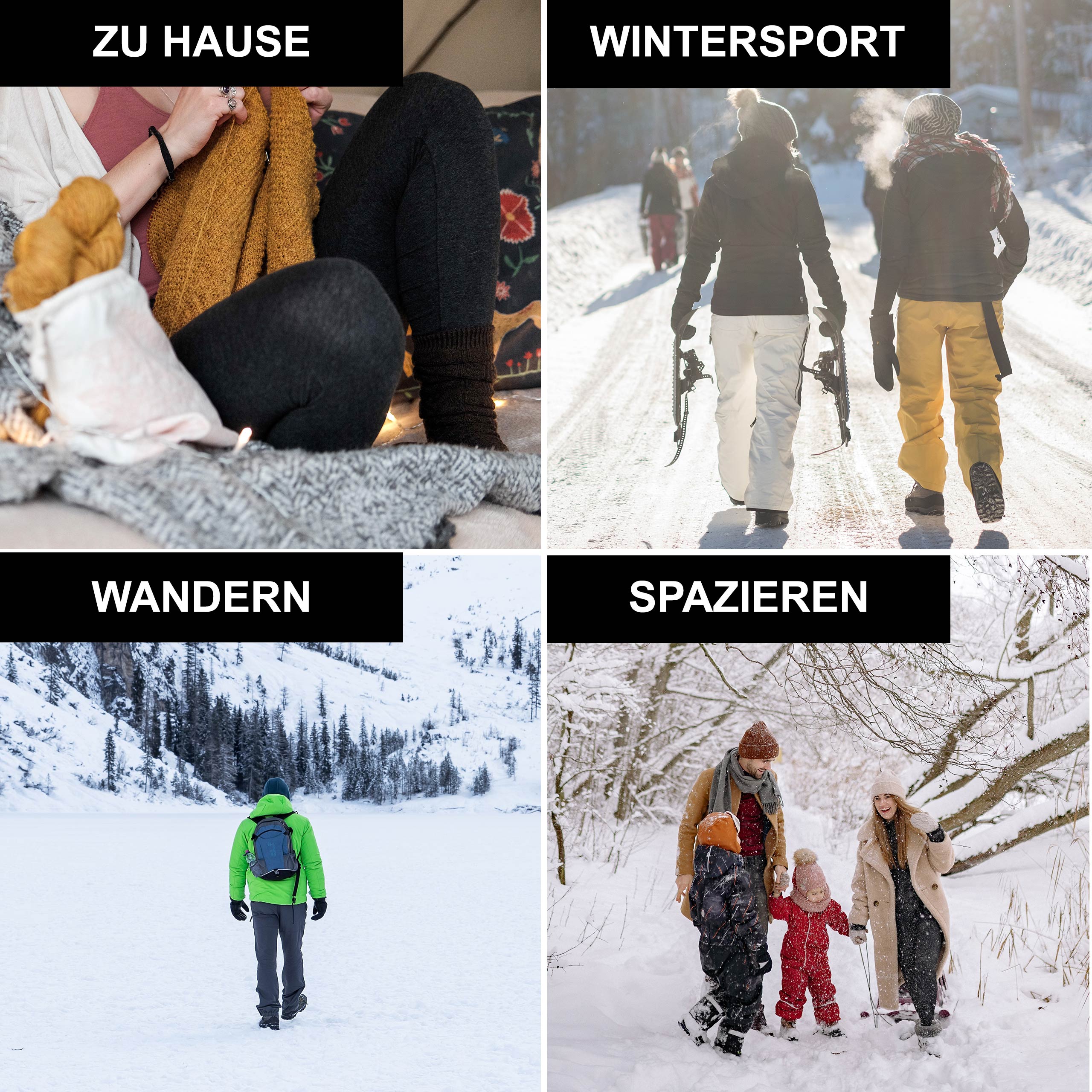Merino Wintersocken für Wandern, Wintersport und Alltag - wärmende Wollsocken Herren Damen