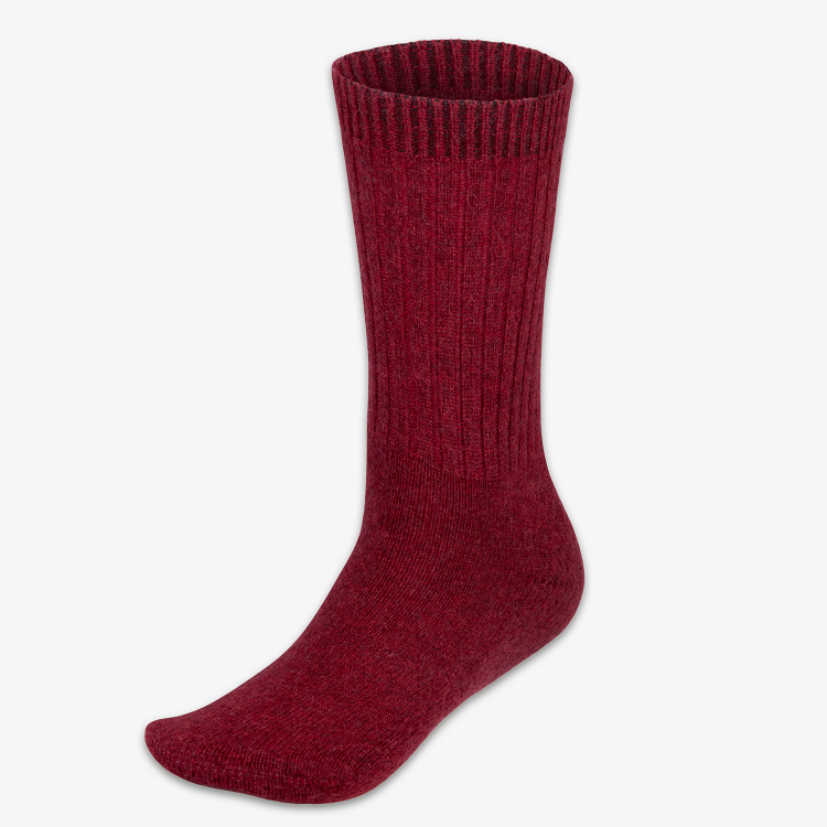 Merino Wintersocken rot - warme Wollsocken mit 70% Merinowolle von WOOL ROCKERS