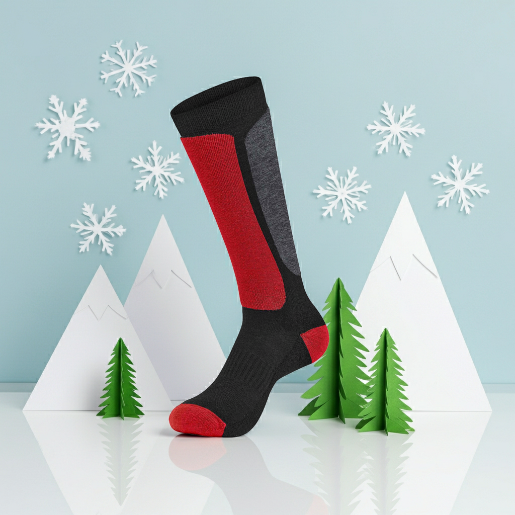 Merino Skisocken Premium im Skischuh – warme Wintersocken aus Merinowolle für Skiurlaub und Piste