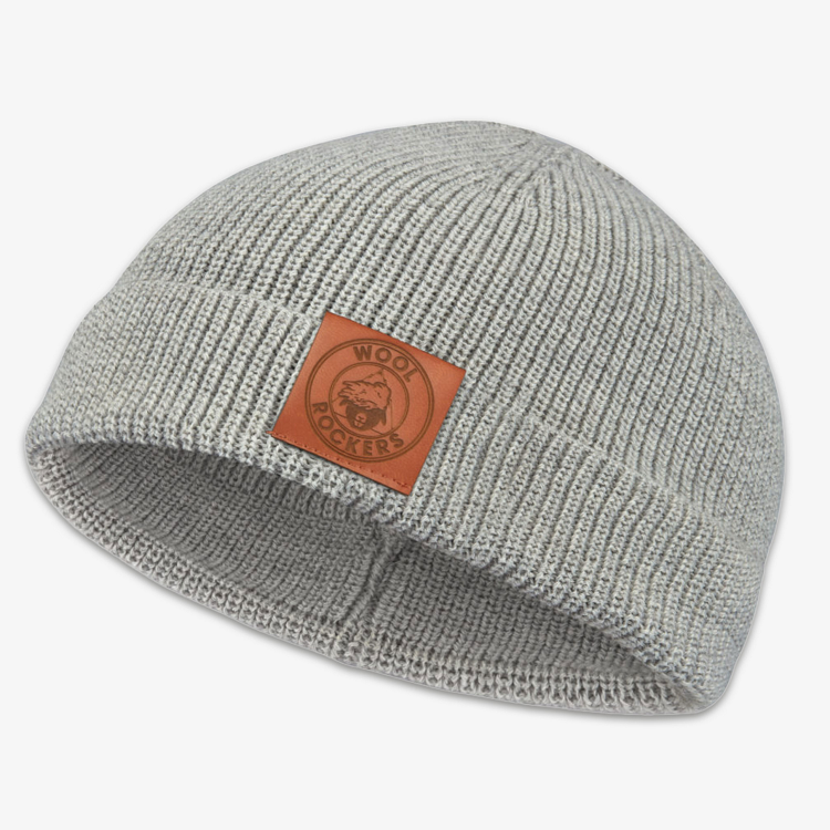 Merino Beanie Mütze hellgrau – leichte Merinowolle Mütze für Herbst und Winter – WOOLROCKERS