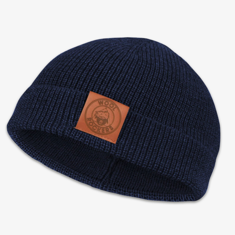 Merino Beanie Mütze blau Marineblau – weiche Merinowolle Mütze antibakteriell – WOOLROCKERS