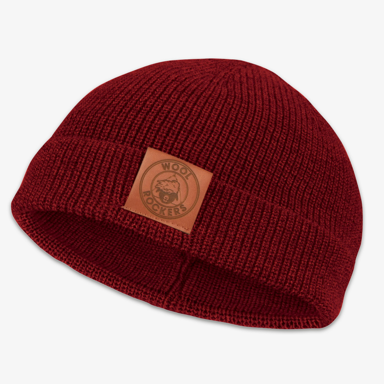 Merino Beanie Mütze rot – warme Wollmütze mit angenehmer Passform für Wandern und Freizeit