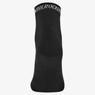 Merino Fahrradsocken schwarz Rückseite mit Logo – kurze Radsocken aus Merinowolle WOOL ROCKERS