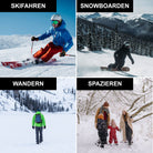 Merino Skisocken schwarz-rot-grau für Skifahren, Snowboarden und Outdoor – Wollsocken WOOL ROCKERS