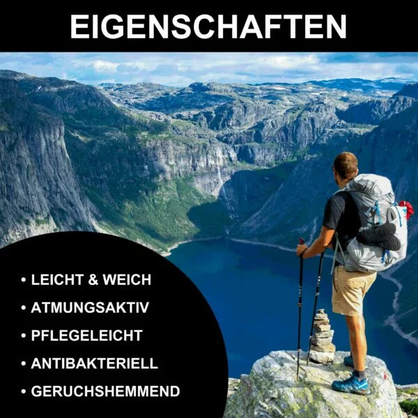 Merino T-Shirt Herren schwarz Eigenschaften: 100% Merinowolle, antipilling, mulesing-frei