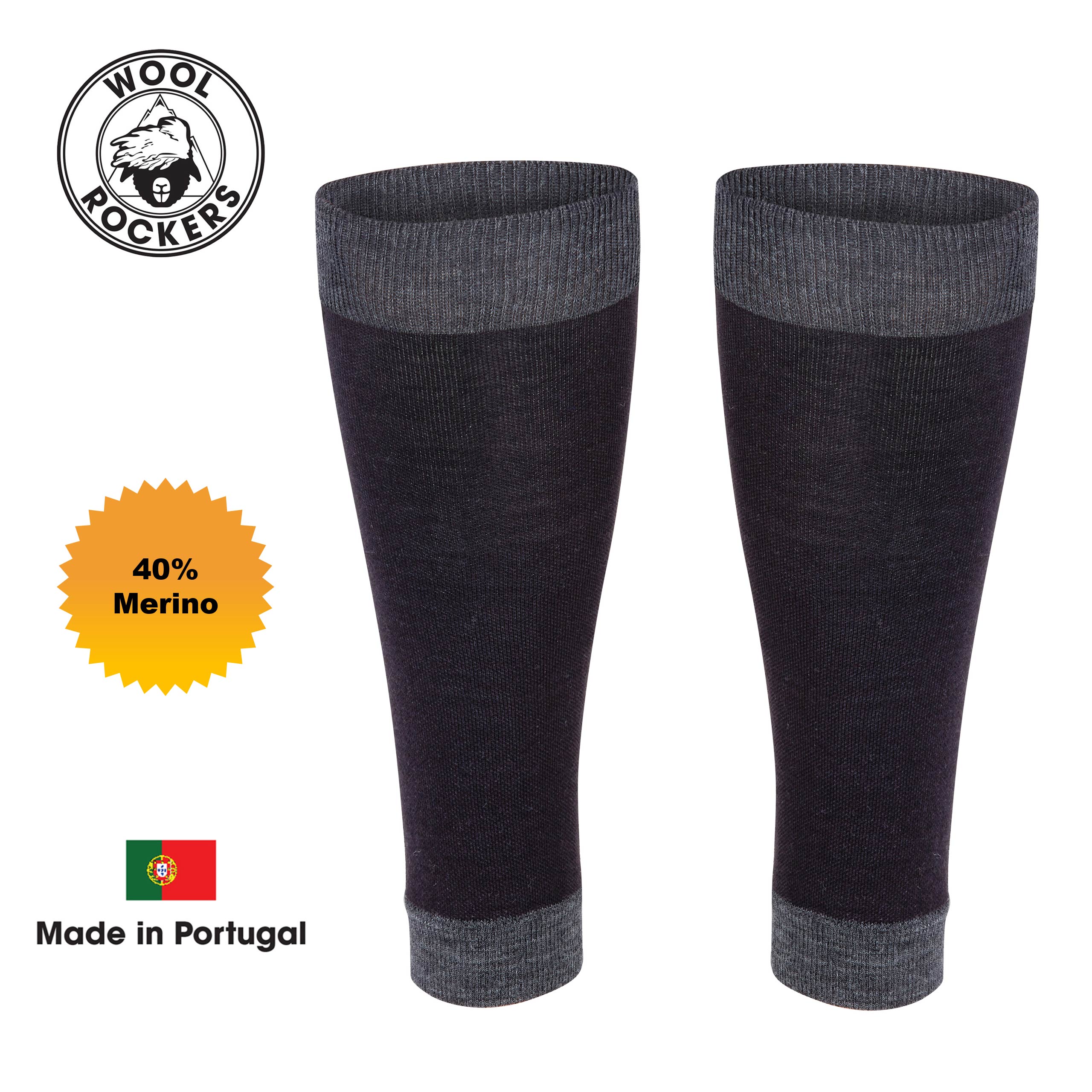 WOOL ROCKERS Merino Kompressionsstrümpfe 2er Pack – Qualitätsarbeit Made in Portugal