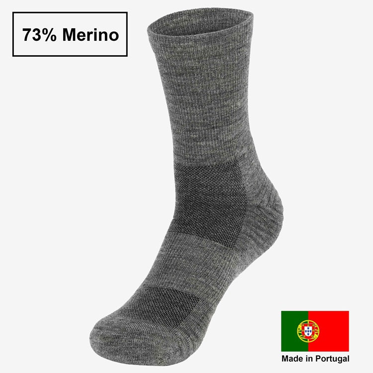WOOL ROCKERS Merino Wandersocken dunkelgrau - Qualitätsarbeit Made in Portugal