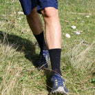 Merino Wandersocken schwarz Detailansicht - Belüftungszonen, 73% Merinowolle